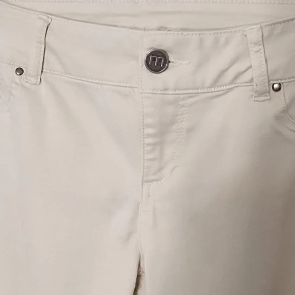 Skinny Super Soft Brushed Stretch Jeans Cream Large Regular - Picture 3 of 11